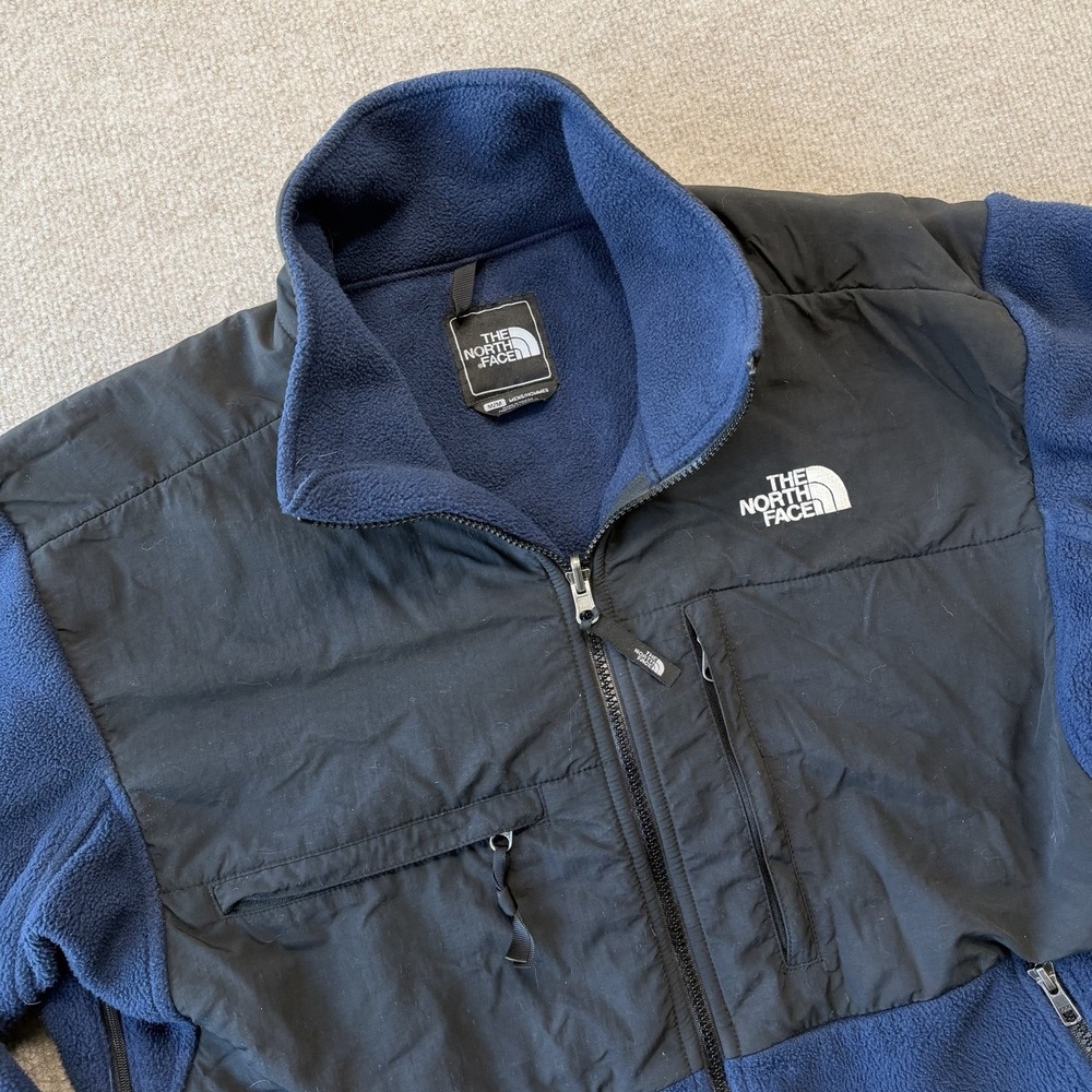 Vintage The North Face Denali Jacket Mens M Polartec Fleece Full Zip Blue Black‎